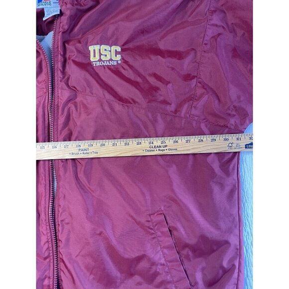 VTG Russell Athletic USC Trojans Full Zip Hooded Casual Jacket SZ XL Water Resis - Picture 8 of 16